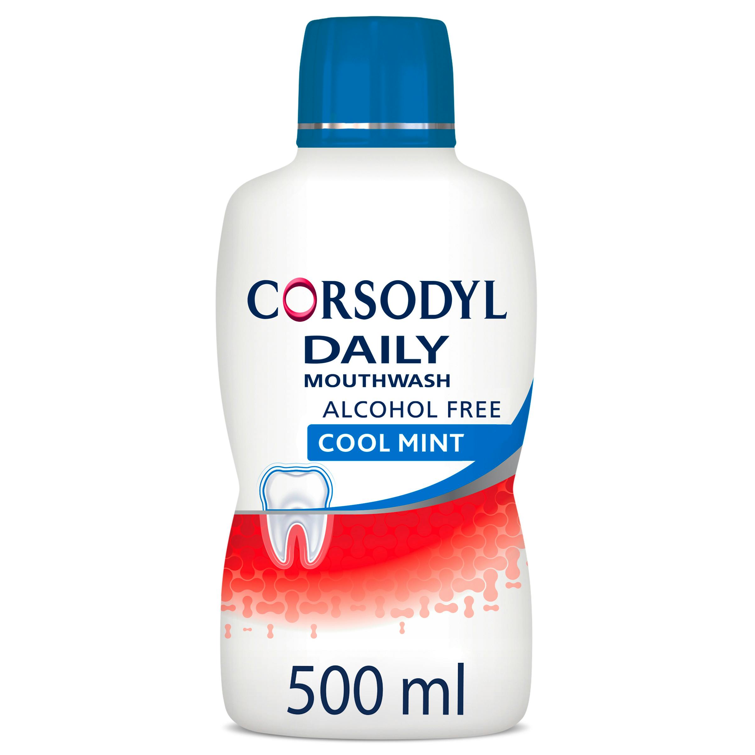 CORSODYL mouthwash coolmint alcohol free 500ml